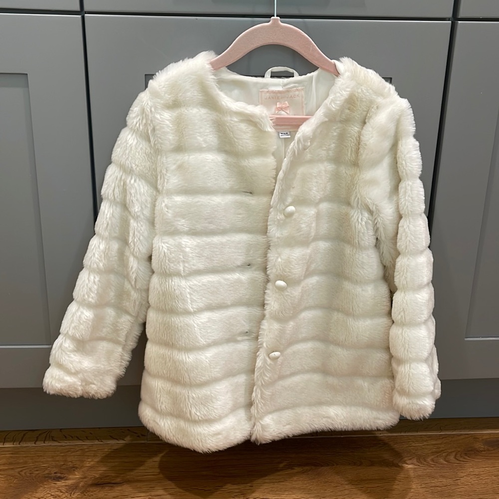 J&J white fur coat
